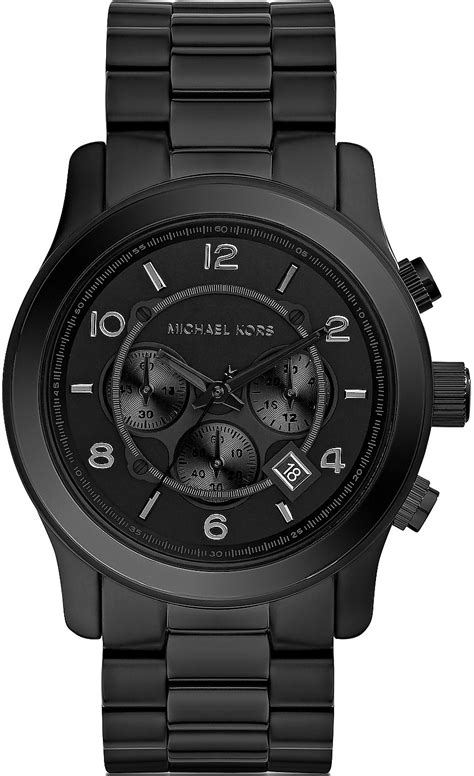 michael kors men's black watch sale|Michael Kors oversized runway watch.